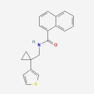 N-{[1-(thiophen-3-yl)cyclopropyl]methyl}naphthalene-1-carboxamide