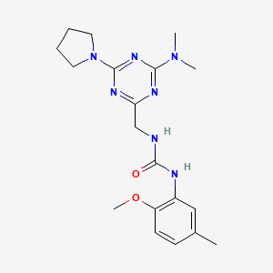 1-((4-(Dimethylamino)-6-(pyrrolidin-1-yl)-1,3,5-triazin-2-yl)methyl)-3-(2-methoxy-5-methylphenyl)urea