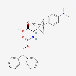 molecular formula C30H30N2O4 B2590868 2-[3-[4-(Dimethylamino)phenyl]-1-bicyclo[1.1.1]pentanyl]-2-(9H-fluoren-9-ylmethoxycarbonylamino)acetic acid CAS No. 2287265-61-4