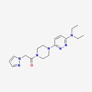 molecular formula C17H25N7O B2590870 1-(4-(6-(diethylamino)pyridazin-3-yl)piperazin-1-yl)-2-(1H-pyrazol-1-yl)ethanone CAS No. 2324599-08-6