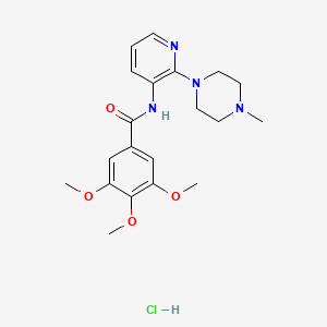 molecular formula C20H27ClN4O4 B2590876 3,4,5-trimethoxy-N-[2-(4-methylpiperazin-1-yl)pyridin-3-yl]benzamide hydrochloride CAS No. 1033847-00-5