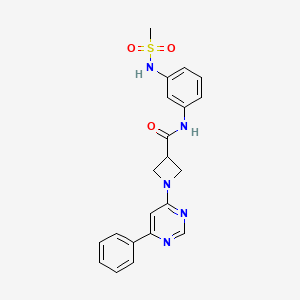 molecular formula C21H21N5O3S B2590888 N-(3-methanesulfonamidophenyl)-1-(6-phenylpyrimidin-4-yl)azetidine-3-carboxamide CAS No. 2034619-57-1