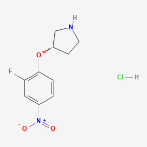 molecular formula C10H12ClFN2O3 B2590891 (S)-3-(2-Fluoro-4-nitrophenoxy)pyrrolidine hydrochloride CAS No. 1286207-27-9