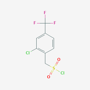 molecular formula C8H5Cl2F3O2S B2590907 [2-Chloro-4-(trifluoromethyl)phenyl]methanesulfonyl chloride CAS No. 1897400-77-9