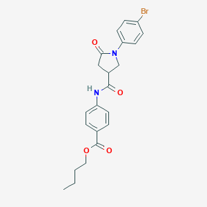molecular formula C22H23BrN2O4 B259091 BUTYL 4-[1-(4-BROMOPHENYL)-5-OXOPYRROLIDINE-3-AMIDO]BENZOATE 