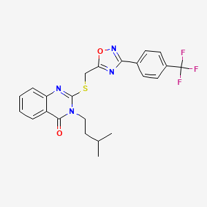 3-isopentyl-2-(((3-(4-(trifluoromethyl)phenyl)-1,2,4-oxadiazol-5-yl)methyl)thio)quinazolin-4(3H)-one