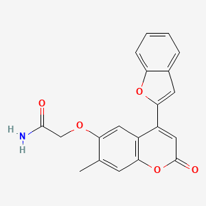 molecular formula C20H15NO5 B2590921 2-((4-(benzofuran-2-yl)-7-methyl-2-oxo-2H-chromen-6-yl)oxy)acetamide CAS No. 898447-83-1