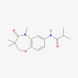 molecular formula C16H22N2O3 B2590924 2-methyl-N-(3,3,5-trimethyl-4-oxo-2,3,4,5-tetrahydro-1,5-benzoxazepin-7-yl)propanamide CAS No. 921586-96-1