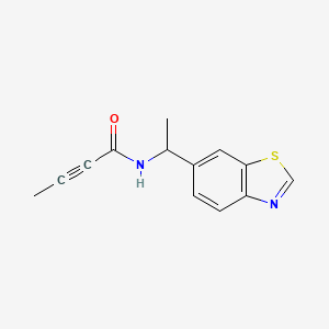 molecular formula C13H12N2OS B2590925 N-[1-(1,3-Benzothiazol-6-yl)ethyl]but-2-ynamide CAS No. 2411274-39-8