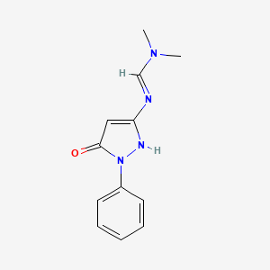 molecular formula C12H14N4O B2590928 N,N-dimethyl-N'-(5-oxo-1-phenyl-2,5-dihydro-1H-pyrazol-3-yl)imidoformamide CAS No. 328035-71-8