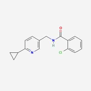 2-chloro-N-[(6-cyclopropylpyridin-3-yl)methyl]benzamide
