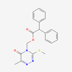 molecular formula C20H19N3O3S B2590933 (6-Methyl-3-methylsulfanyl-5-oxo-1,2,4-triazin-4-yl)methyl 2,2-diphenylacetate CAS No. 877648-58-3