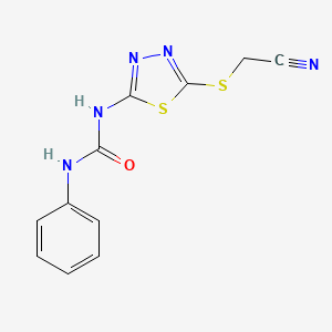 molecular formula C11H9N5OS2 B2590940 1-[5-(Cyanomethylsulfanyl)-1,3,4-thiadiazol-2-yl]-3-phenylurea CAS No. 223581-15-5