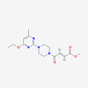 molecular formula C16H22N4O4 B2590941 Methyl (E)-4-[4-(4-ethoxy-6-methylpyrimidin-2-yl)piperazin-1-yl]-4-oxobut-2-enoate CAS No. 2411324-84-8