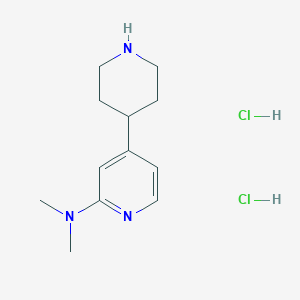 molecular formula C12H21Cl2N3 B2590942 N,N-Dimethyl-4-piperidin-4-ylpyridin-2-amine dihydrochloride CAS No. 1501756-03-1