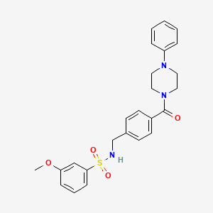 3-methoxy-N-(4-(4-phenylpiperazine-1-carbonyl)benzyl)benzenesulfonamide