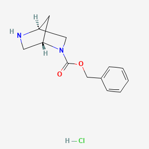 molecular formula C13H17ClN2O2 B2590952 (1s,4s)-2,5-Diaza-bicyclo[2.2.1]heptane-2-carboxylic acid benzyl ester hydrochloride CAS No. 2416218-02-3