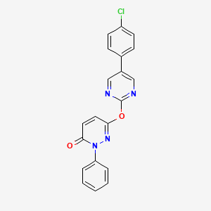 molecular formula C20H13ClN4O2 B2590956 6-{[5-(4-chlorophenyl)-2-pyrimidinyl]oxy}-2-phenyl-3(2H)-pyridazinone CAS No. 478029-21-9