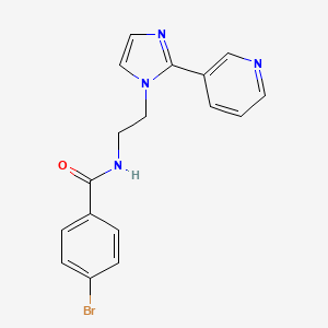 molecular formula C17H15BrN4O B2590958 4-bromo-N-(2-(2-(pyridin-3-yl)-1H-imidazol-1-yl)ethyl)benzamide CAS No. 2034587-21-6