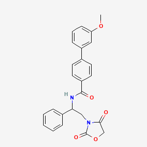 molecular formula C25H22N2O5 B2590969 N-[2-(2,4-dioxo-1,3-oxazolidin-3-yl)-1-phenylethyl]-3'-methoxy-[1,1'-biphenyl]-4-carboxamide CAS No. 1903620-51-8