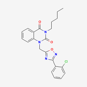 1-((3-(2-chlorophenyl)-1,2,4-oxadiazol-5-yl)methyl)-3-pentylquinazoline-2,4(1H,3H)-dione