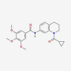 molecular formula C23H26N2O5 B2590985 N-(1-cyclopropanecarbonyl-1,2,3,4-tetrahydroquinolin-7-yl)-3,4,5-trimethoxybenzamide CAS No. 898465-19-5