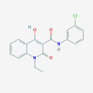 molecular formula C18H15ClN2O3 B2590989 N-(3-chlorophenyl)-1-ethyl-4-hydroxy-2-oxo-1,2-dihydroquinoline-3-carboxamide CAS No. 369602-87-9