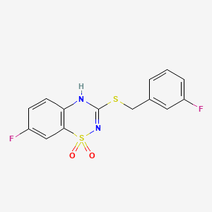 7-fluoro-3-((3-fluorobenzyl)thio)-4H-benzo[e][1,2,4]thiadiazine 1,1-dioxide