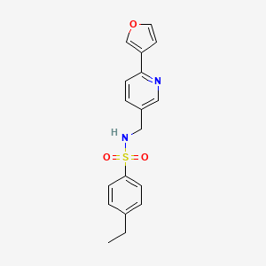 molecular formula C18H18N2O3S B2590994 4-ethyl-N-((6-(furan-3-yl)pyridin-3-yl)methyl)benzenesulfonamide CAS No. 2034466-20-9