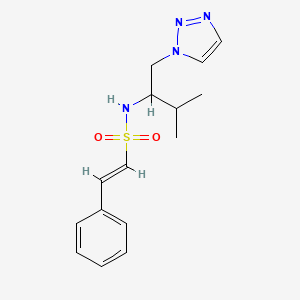 molecular formula C15H20N4O2S B2590998 (E)-N-(3-methyl-1-(1H-1,2,3-triazol-1-yl)butan-2-yl)-2-phenylethenesulfonamide CAS No. 2035007-10-2
