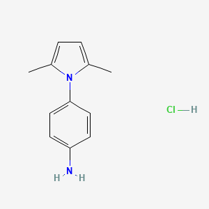 molecular formula C12H15ClN2 B2591000 4-(2,5-Dimethylpyrrol-1-yl)aniline;hydrochloride CAS No. 2411306-18-6