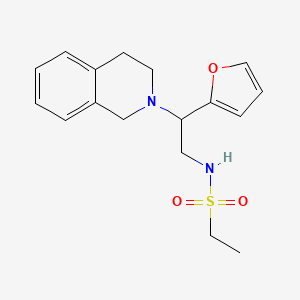 molecular formula C17H22N2O3S B2591001 N-(2-(3,4-dihydroisoquinolin-2(1H)-yl)-2-(furan-2-yl)ethyl)ethanesulfonamide CAS No. 898433-21-1