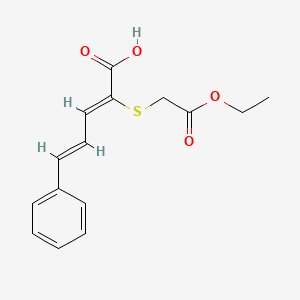 molecular formula C15H16O4S B2591003 (2Z,4E)-2-[(2-ETHOXY-2-OXOETHYL)SULFANYL]-5-PHENYLPENTA-2,4-DIENOIC ACID CAS No. 898638-23-8