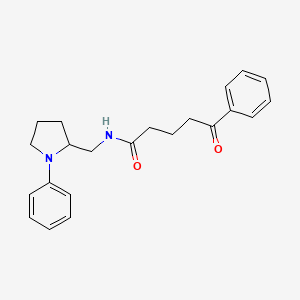 molecular formula C22H26N2O2 B2591006 5-oxo-5-phenyl-N-((1-phenylpyrrolidin-2-yl)methyl)pentanamide CAS No. 1797341-96-8