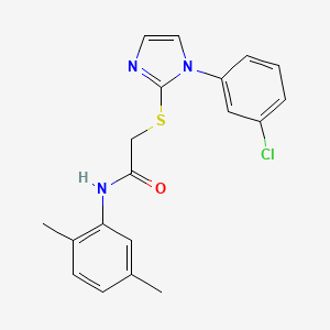 molecular formula C19H18ClN3OS B2591012 2-((1-(3-chlorophenyl)-1H-imidazol-2-yl)thio)-N-(2,5-dimethylphenyl)acetamide CAS No. 851078-90-5