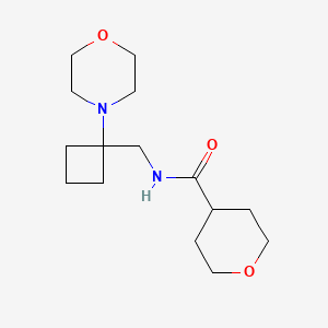 N-[(1-Morpholin-4-ylcyclobutyl)methyl]oxane-4-carboxamide