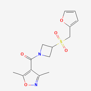 (3,5-Dimethylisoxazol-4-yl)(3-((furan-2-ylmethyl)sulfonyl)azetidin-1-yl)methanone