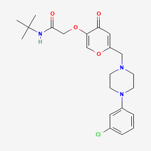 N-(tert-butyl)-2-((6-((4-(3-chlorophenyl)piperazin-1-yl)methyl)-4-oxo-4H-pyran-3-yl)oxy)acetamide