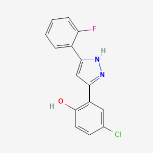 4-chloro-2-(5-(2-fluorophenyl)-1H-pyrazol-3-yl)phenol