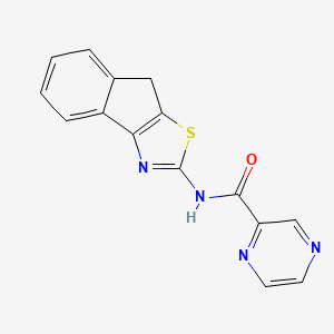 molecular formula C15H10N4OS B2591045 N-(8H-indeno[1,2-d]thiazol-2-yl)pyrazine-2-carboxamide CAS No. 1251576-81-4
