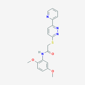 molecular formula C19H18N4O3S B2591064 N-(2,5-Dimethoxyphenyl)-2-{[6-(pyridin-2-YL)pyridazin-3-YL]sulfanyl}acetamide CAS No. 892438-75-4