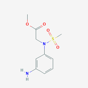 molecular formula C10H14N2O4S B2591068 methyl 2-(N-(3-aminophenyl)methylsulfonamido)acetate CAS No. 1162222-51-6