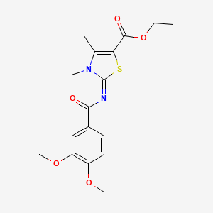 ethyl (2Z)-2-[(3,4-dimethoxybenzoyl)imino]-3,4-dimethyl-2,3-dihydro-1,3-thiazole-5-carboxylate