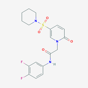 molecular formula C18H19F2N3O4S B2591086 N-(3,4-difluorophenyl)-2-[2-oxo-5-(piperidine-1-sulfonyl)-1,2-dihydropyridin-1-yl]acetamide CAS No. 1251676-40-0