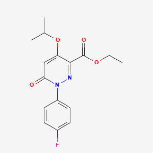 molecular formula C16H17FN2O4 B2591088 ethyl 1-(4-fluorophenyl)-6-oxo-4-(propan-2-yloxy)-1,6-dihydropyridazine-3-carboxylate CAS No. 886952-06-3