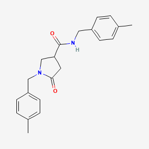 molecular formula C21H24N2O2 B2591099 N,1-bis[(4-methylphenyl)methyl]-5-oxopyrrolidine-3-carboxamide CAS No. 903292-81-9