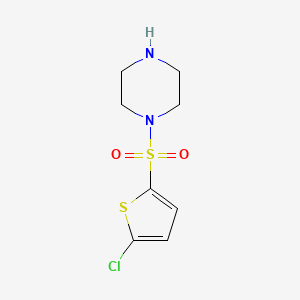 molecular formula C8H11ClN2O2S2 B2591113 1-[(5-Chlorothien-2-yl)sulfonyl]piperazine CAS No. 750607-94-4