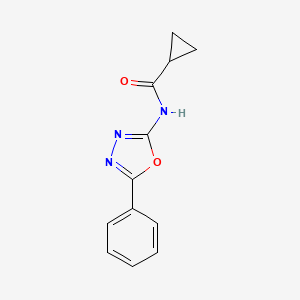 molecular formula C12H11N3O2 B2591135 N-(5-phenyl-1,3,4-oxadiazol-2-yl)cyclopropanecarboxamide CAS No. 888409-97-0