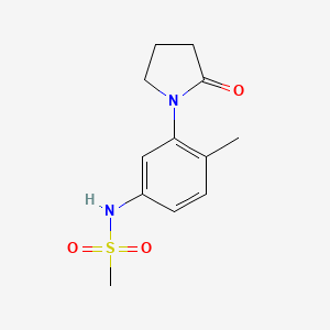 molecular formula C12H16N2O3S B2591136 N-[4-methyl-3-(2-oxopyrrolidin-1-yl)phenyl]methanesulfonamide CAS No. 953206-43-4