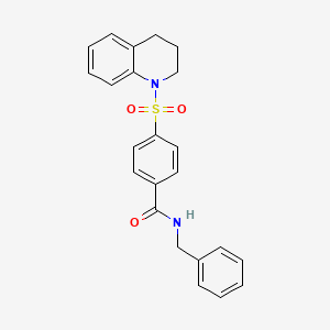 molecular formula C23H22N2O3S B2591166 N-benzyl-4-(1,2,3,4-tetrahydroquinoline-1-sulfonyl)benzamide CAS No. 325747-95-3